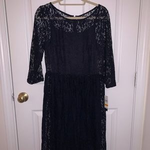 Navy Blue Lace Cocktail Dress Size 12 NWT